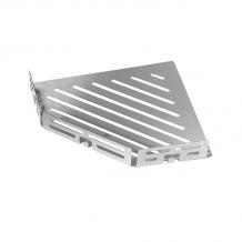Dural TI-Shelf Line Stainless Steel 304 Brushed Pentagonal Corner Shelf With Railing & Hanger